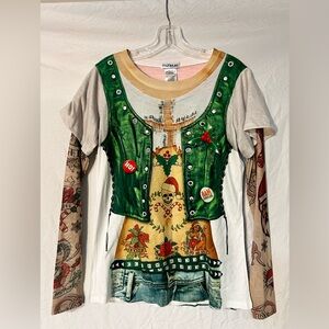 Ugly Christmas shirt funny fake tatoos